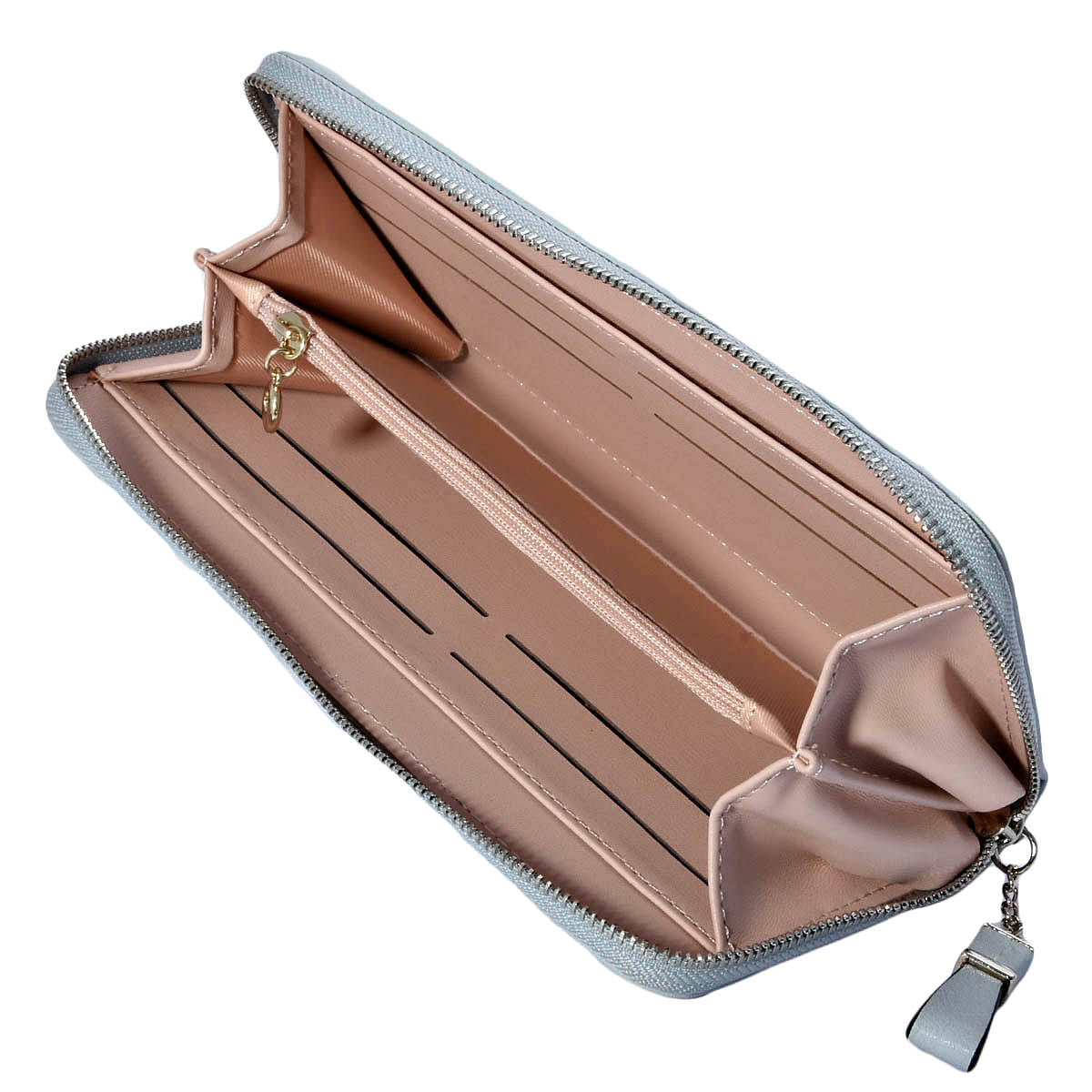 Women’s Long PU Leather Wallet - Zip Around Card & Coin Holder