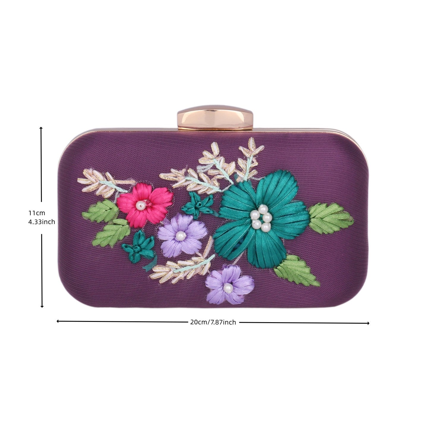 Satin Embroidered Clutch