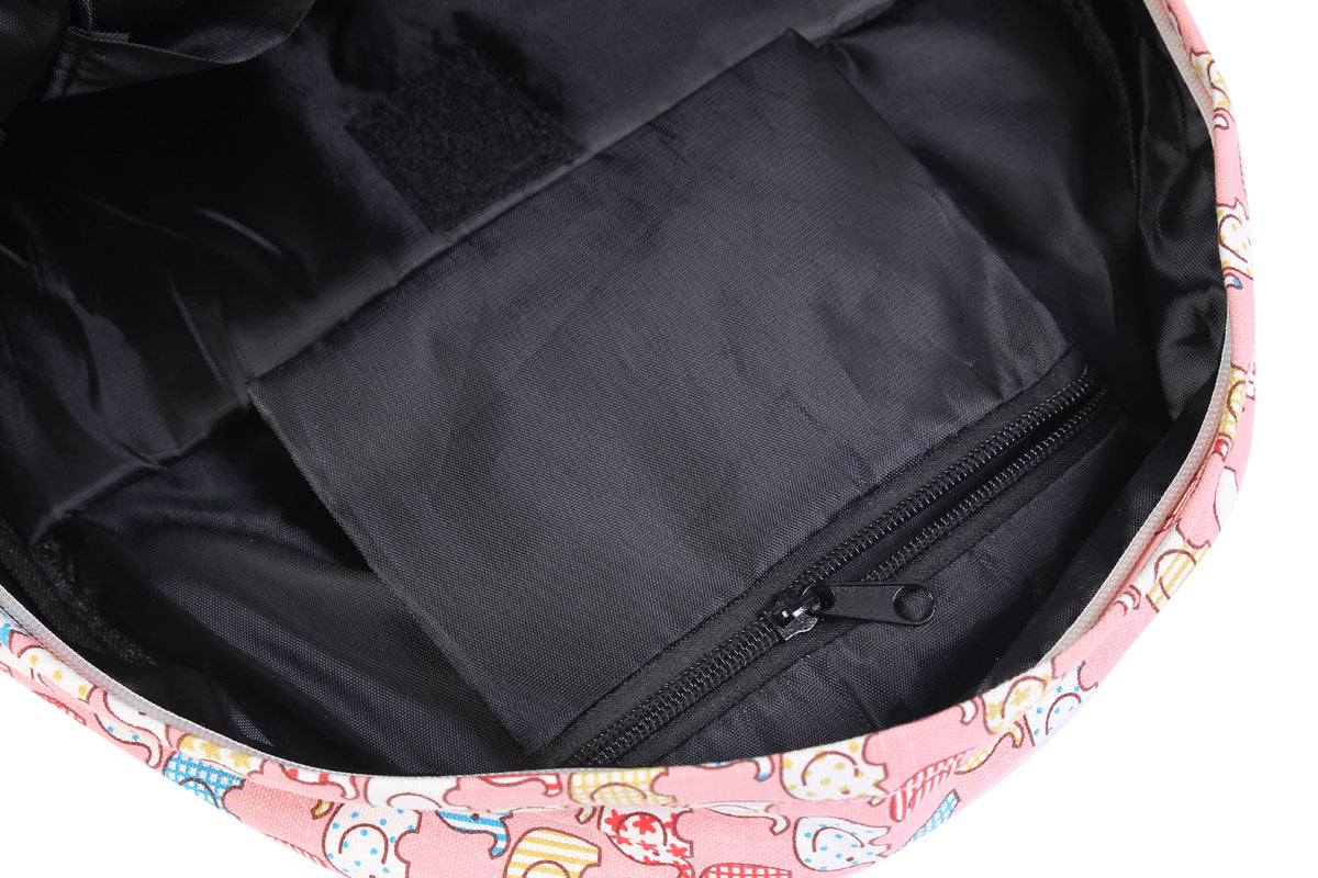 Kids Backpack - Cute Elephant Print Thick Canvas School Bag