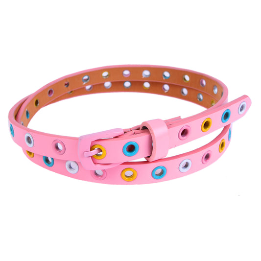 Colorful Eyelet Skinny Belt