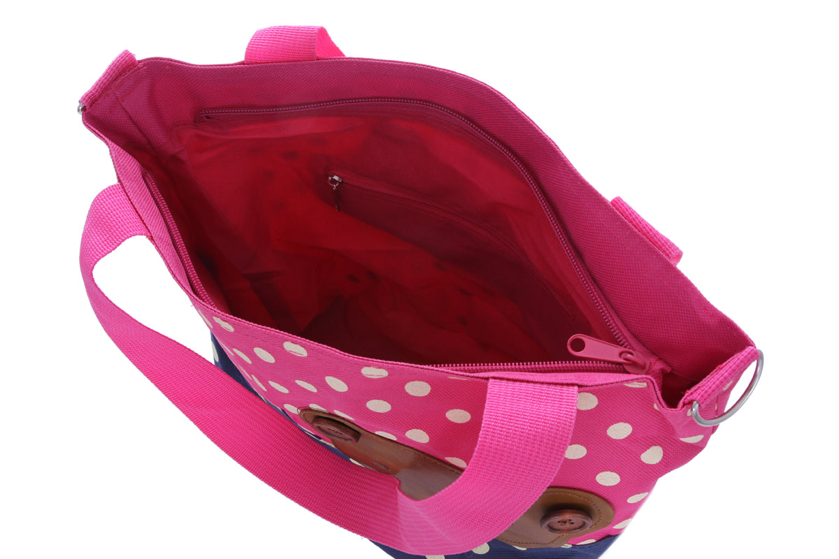 Canvas Tote Bag - Reusable Shopping Shoulder Bag with Bear Design