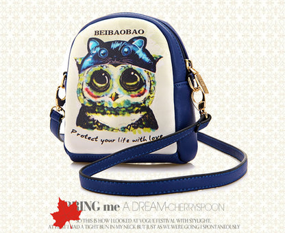 Cute Owl Print Crossbody Bag