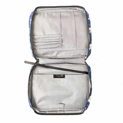 DAMARA Small Traveling Bags- Blue Daisy Pattern Traveling Wash Bag