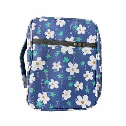 DAMARA Small Traveling Bags- Blue Daisy Pattern Traveling Wash Bag