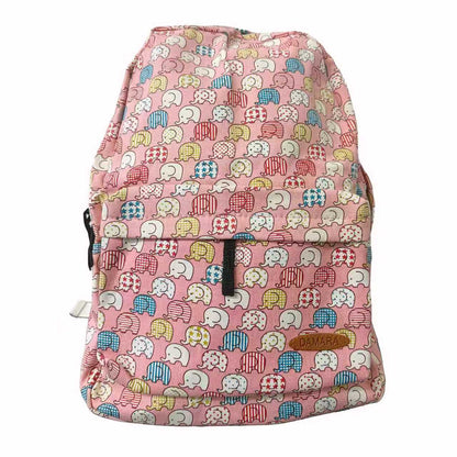 DAMARA School satchels Backpack - Cute Elephant Print Thick Canvas School Bag
