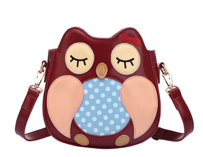 Cute Owl PU Leather Crossbody Bag