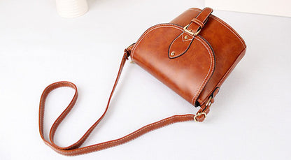 Vintage Distressed PU Leather Crossbody Bag