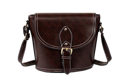 Vintage Distressed PU Leather Crossbody Bag