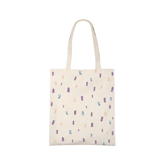 Textured Canvas Tote Bag - Cotton Linen Blend for Women