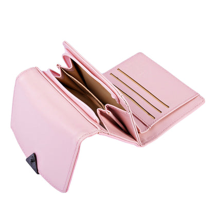 Small PU Leather Wallet for Women - Compact Card Holder with Coin Pocket