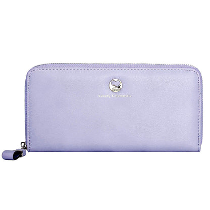 Women’s Long PU Leather Wallet - Zip Around Card & Coin Holder