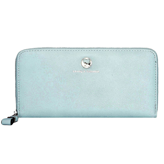 Women’s Long PU Leather Wallet - Zip Around Card & Coin Holder