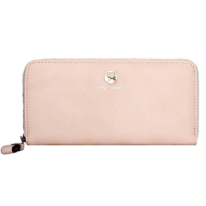 Women’s Long PU Leather Wallet - Zip Around Card & Coin Holder