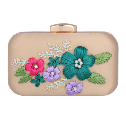 Satin Embroidered Clutch