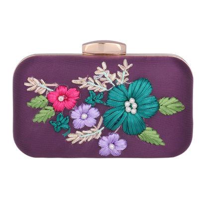 Satin Embroidered Clutch