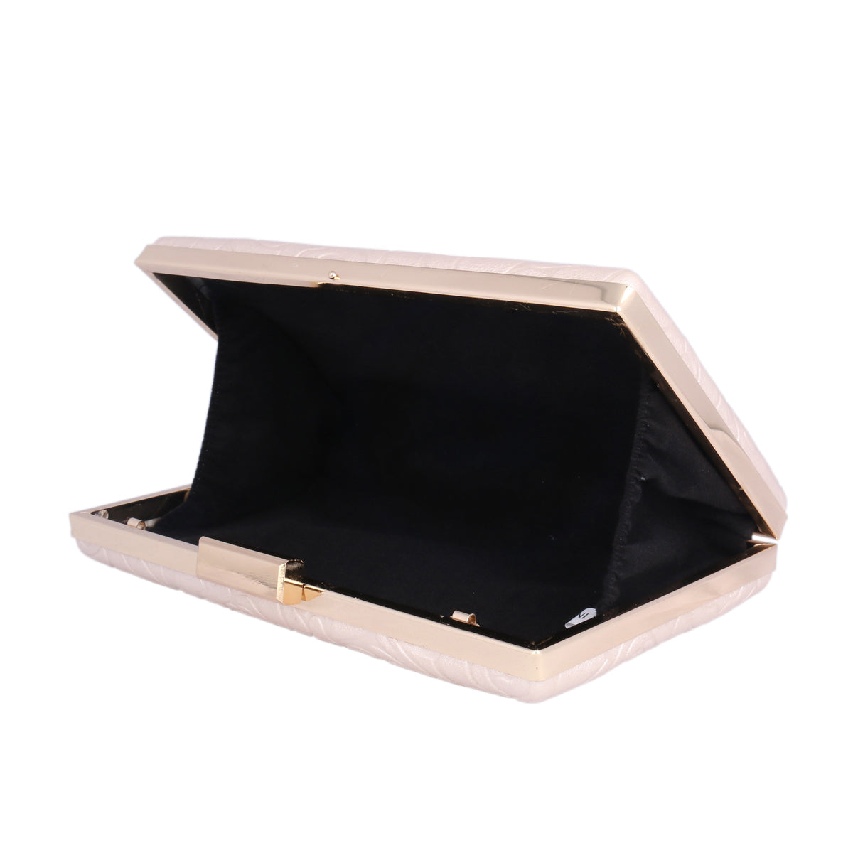 Elegant Rose Embossed Hard Shell PU Clutch Bag for Women