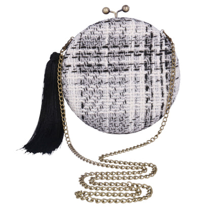 Tweed Round Clutch