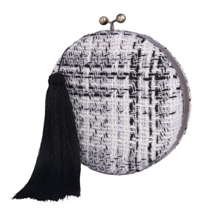 Tweed Round Clutch