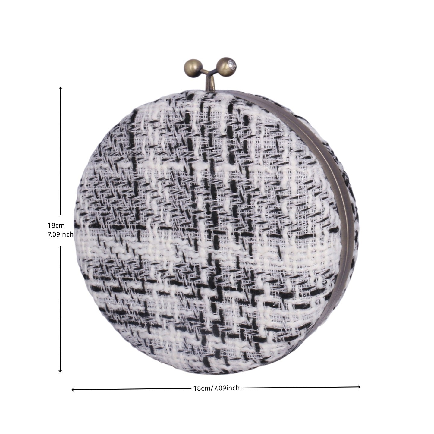 Tweed Round Clutch