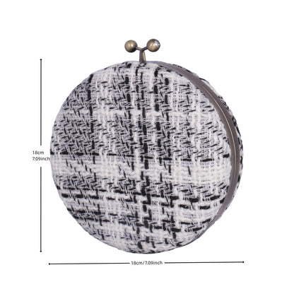 Tweed Round Clutch