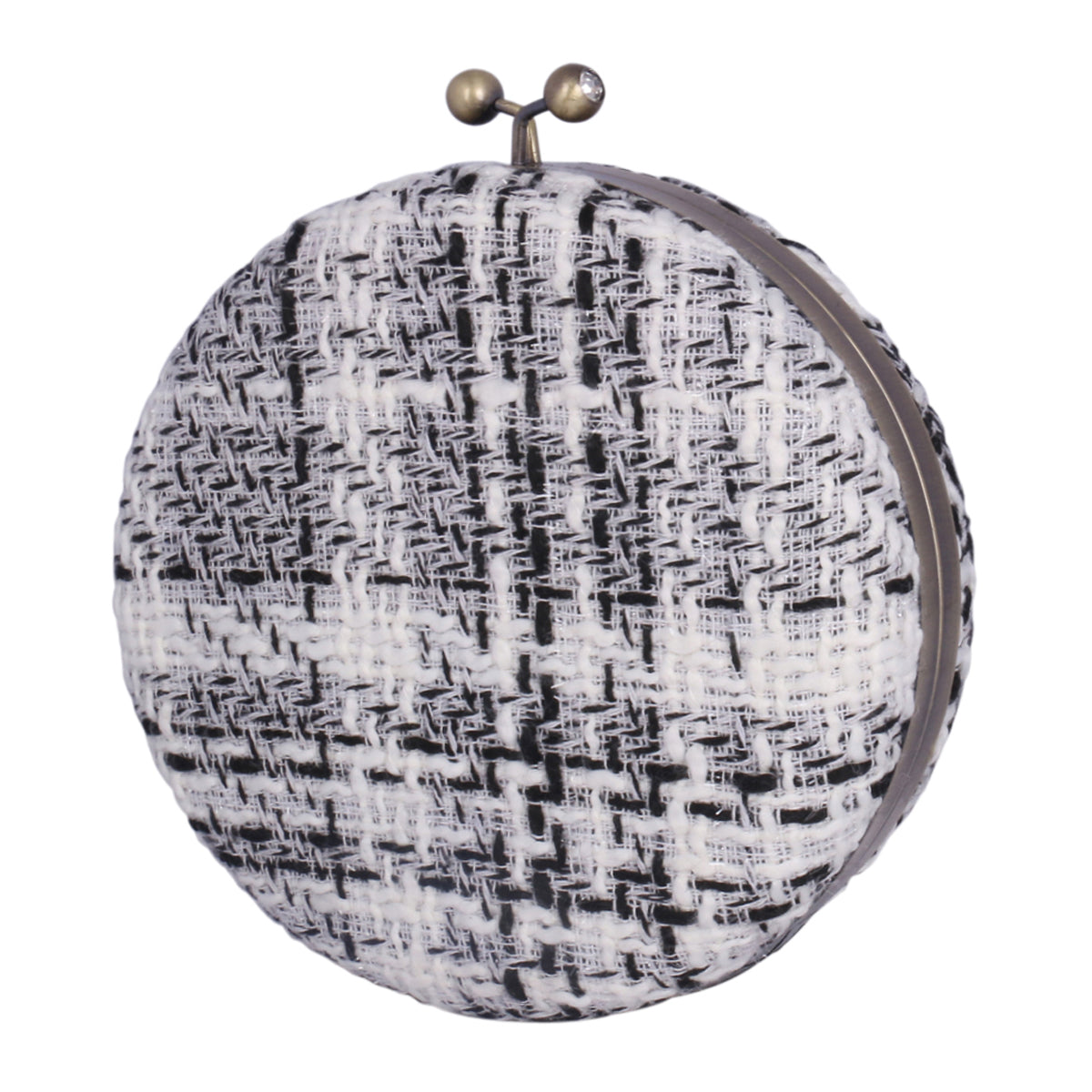 Tweed Round Clutch