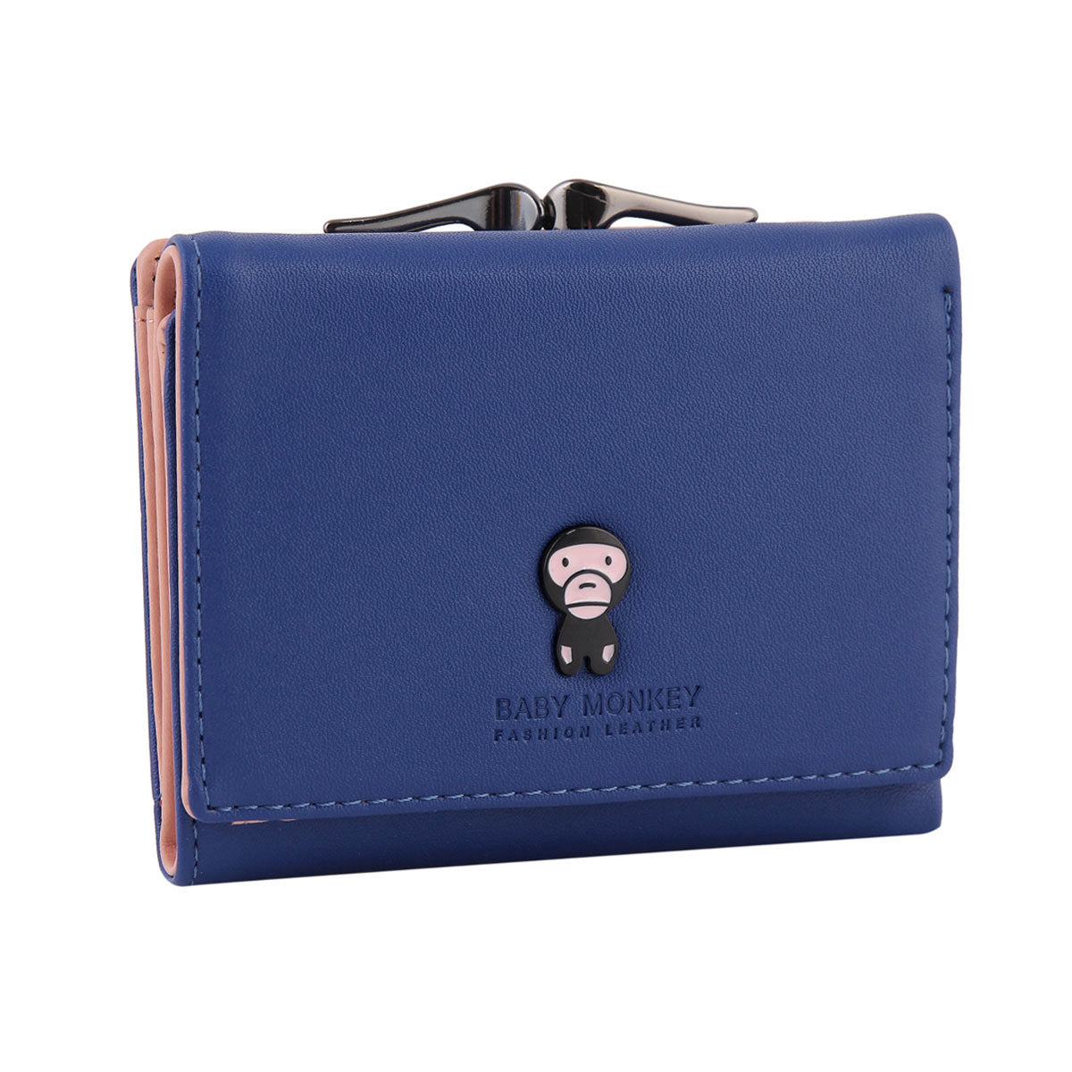 Cute Monkey Premium PU Leather Short Bifold Wallet