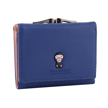 Cute Monkey Premium PU Leather Short Bifold Wallet