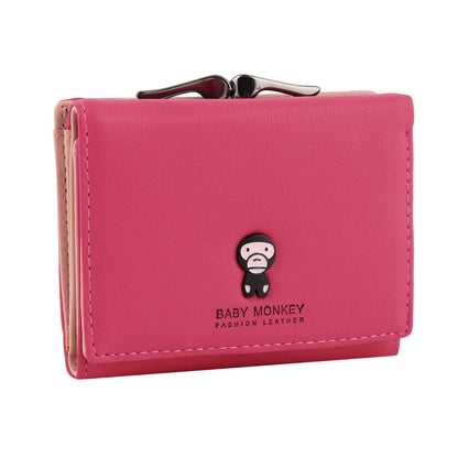 Cute Monkey Premium PU Leather Short Bifold Wallet