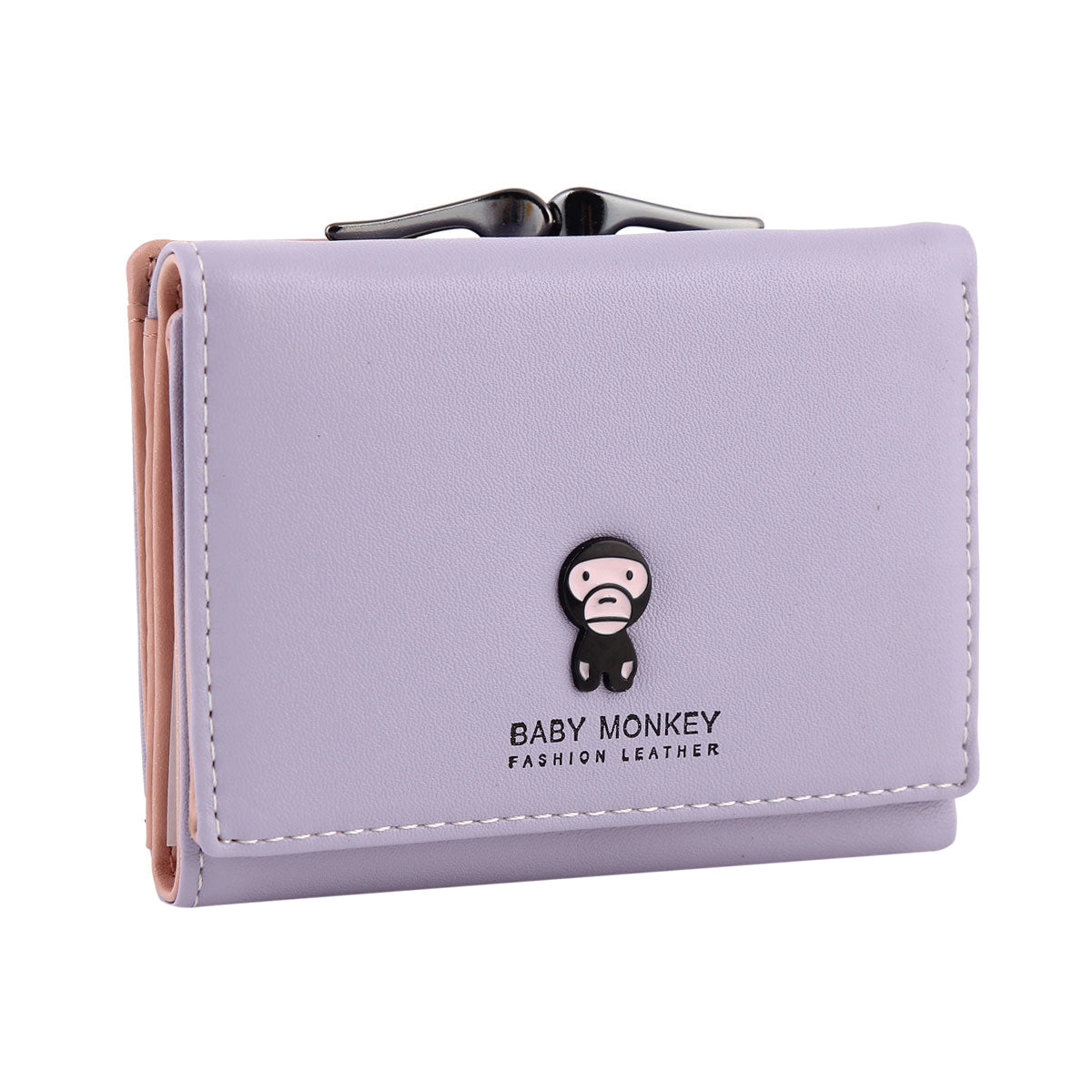 Cute Monkey Premium PU Leather Short Bifold Wallet