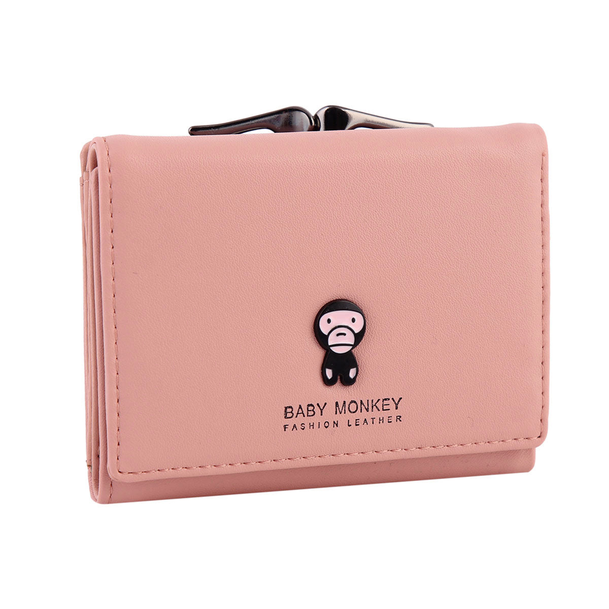 Cute Monkey Premium PU Leather Short Bifold Wallet