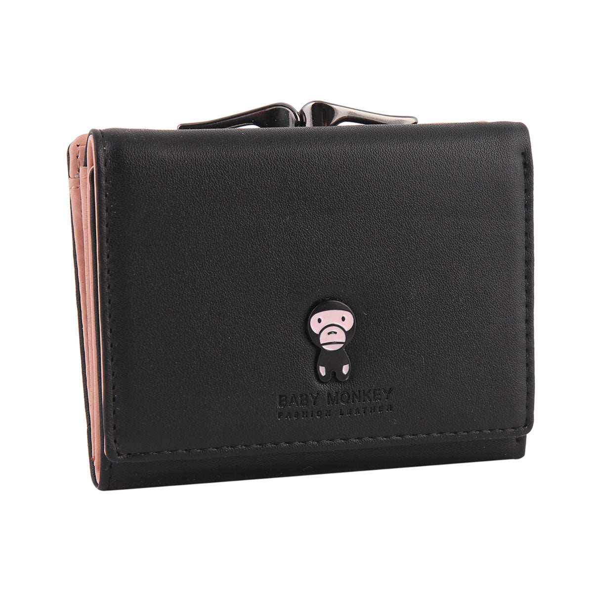 Cute Monkey Premium PU Leather Short Bifold Wallet