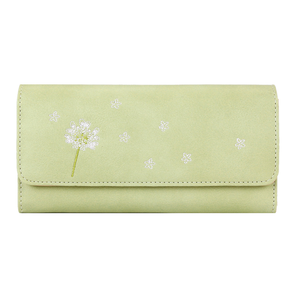 Elegant Dandelion Embossed Long Wallet