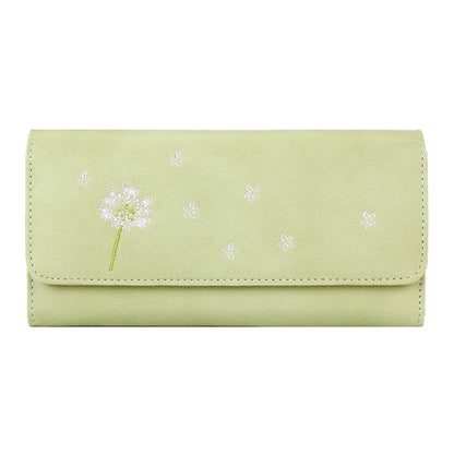 Elegant Dandelion Embossed Long Wallet