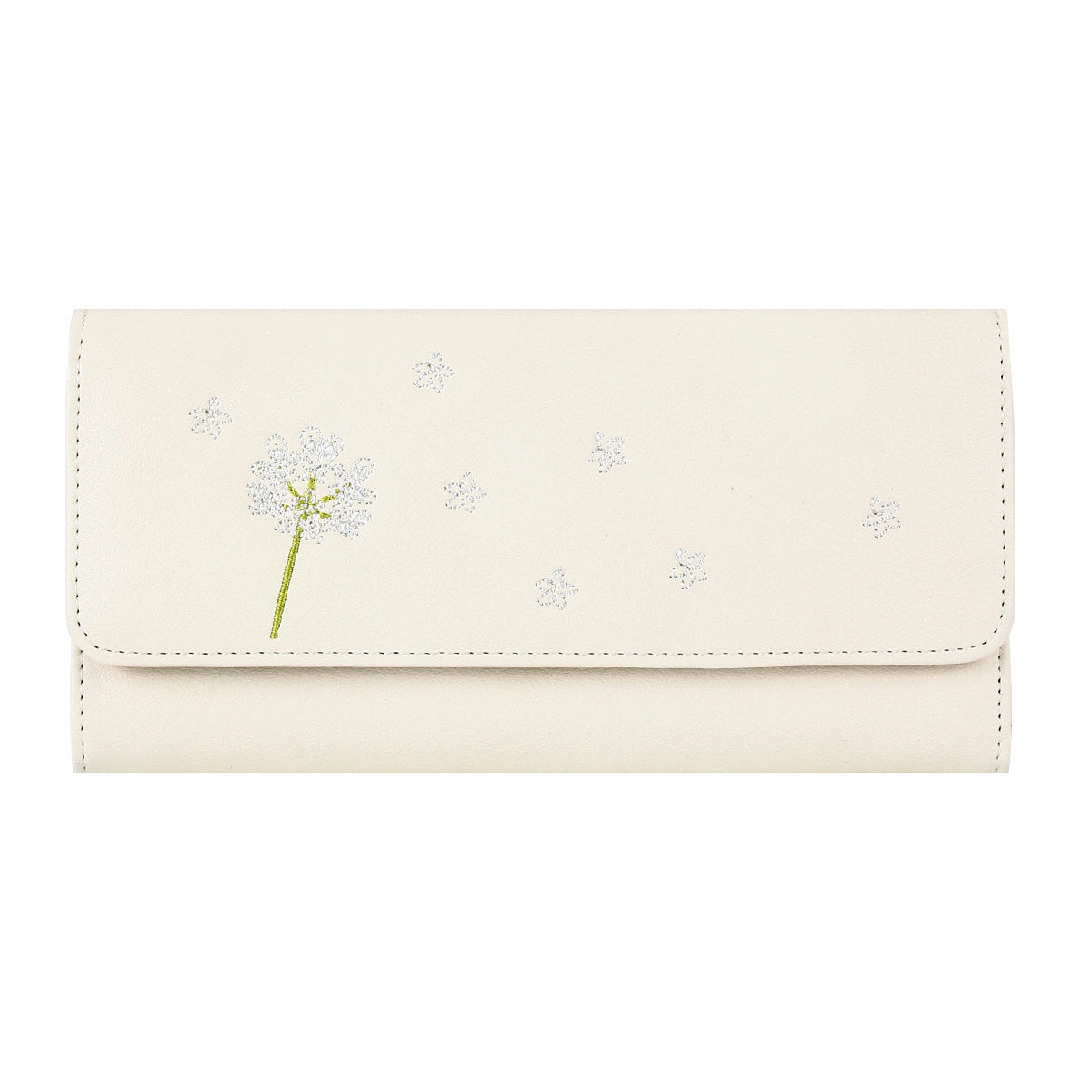 Elegant Dandelion Embossed Long Wallet