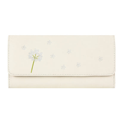 Elegant Dandelion Embossed Long Wallet