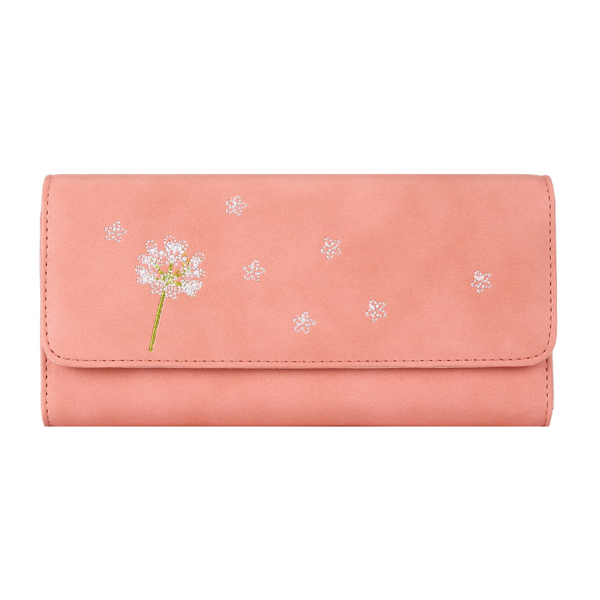 Elegant Dandelion Embossed Long Wallet