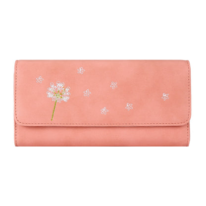 Elegant Dandelion Embossed Long Wallet