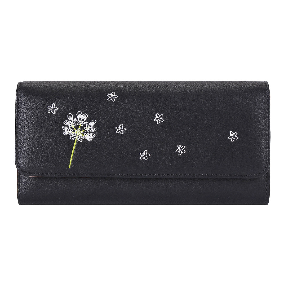 Elegant Dandelion Embossed Long Wallet