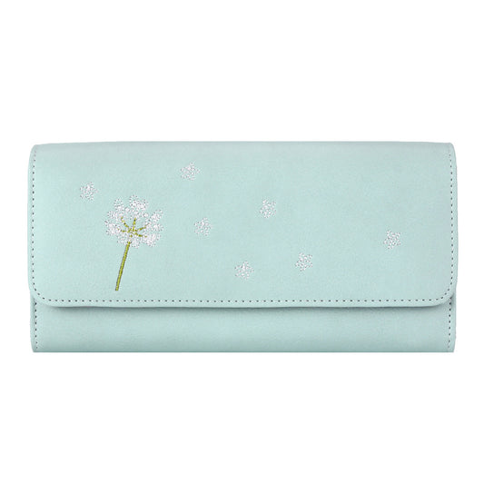Elegant Dandelion Embossed Long Wallet