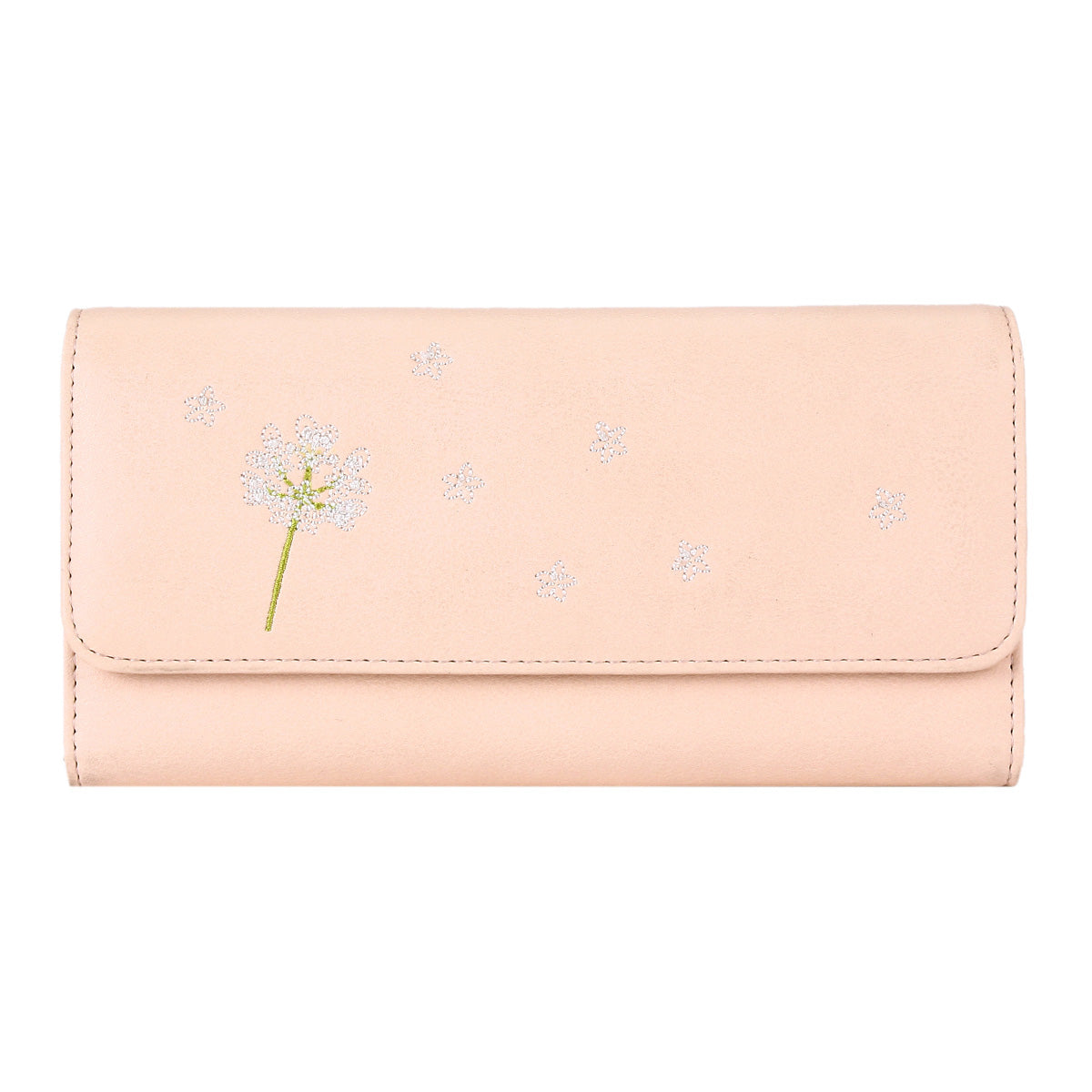 Elegant Dandelion Embossed Long Wallet