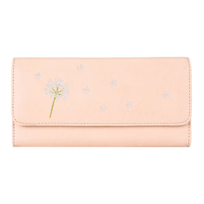 Elegant Dandelion Embossed Long Wallet