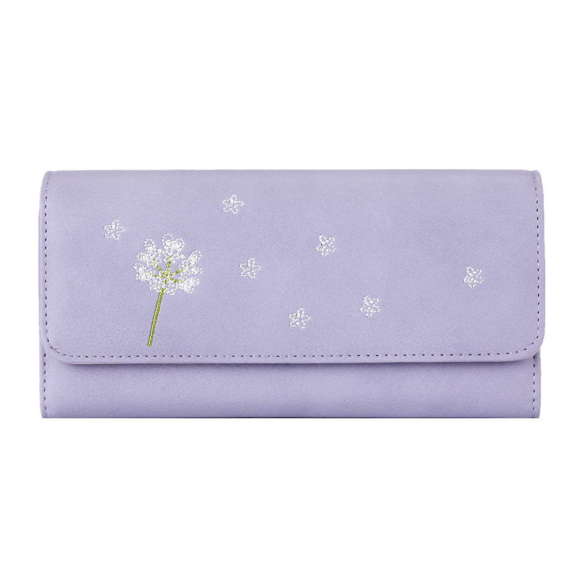 Elegant Dandelion Embossed Long Wallet