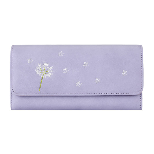 Elegant Dandelion Embossed Long Wallet