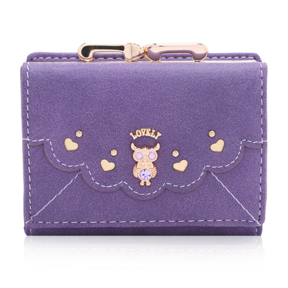 Small Suede PU Leather Wallet - with Coin Pocket