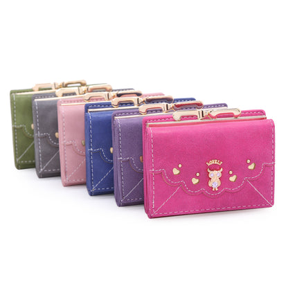 Small Suede PU Leather Wallet - with Coin Pocket