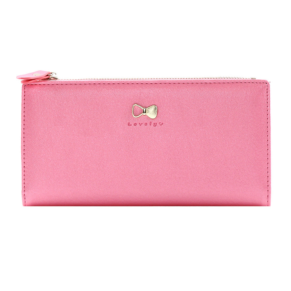 Cute Bow Ultra-Thin Long PU Leather WalletMultiple Colors