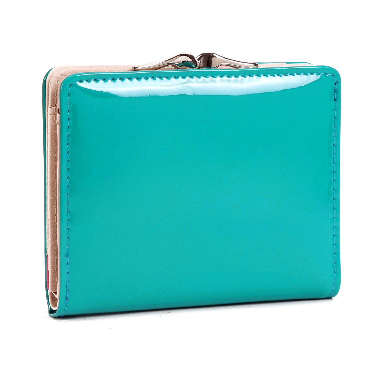 DAMARA Short Purses for Women - Shiny Faux Leather Cat Charm Card Holder with Coin Pouch