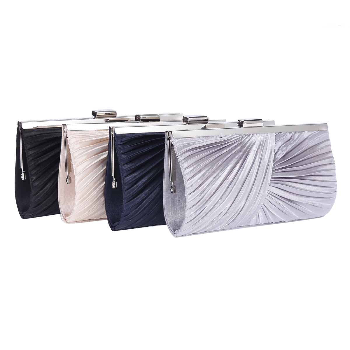 Satin Pleated Clutch