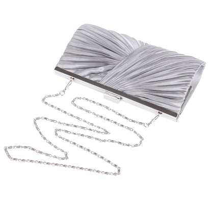 Satin Pleated Clutch