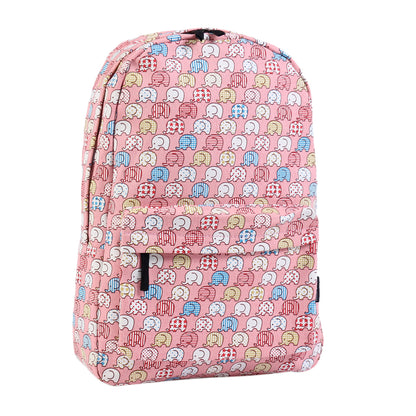 Kids Backpack - Cute Elephant Print Thick Canvas School Bag